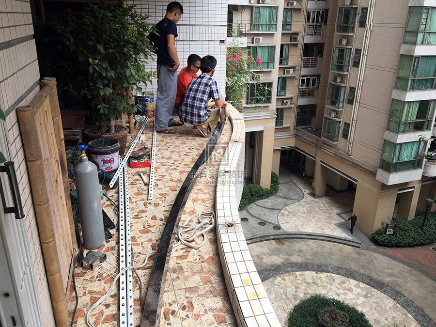 廣州小區不銹鋼陽臺護欄、隱形防盜網安裝工程 LG-035