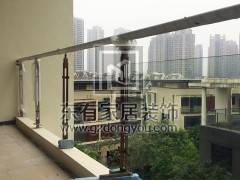 御金沙曉島別墅陽(yáng)臺(tái)不銹鋼玻璃紅古銅色欄桿 LG-032