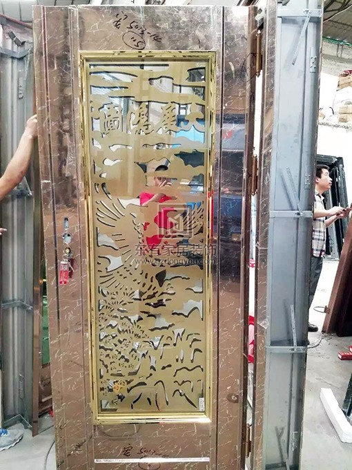 玫瑰金防盜門 DM-014 玫瑰金防盜門 DM-014