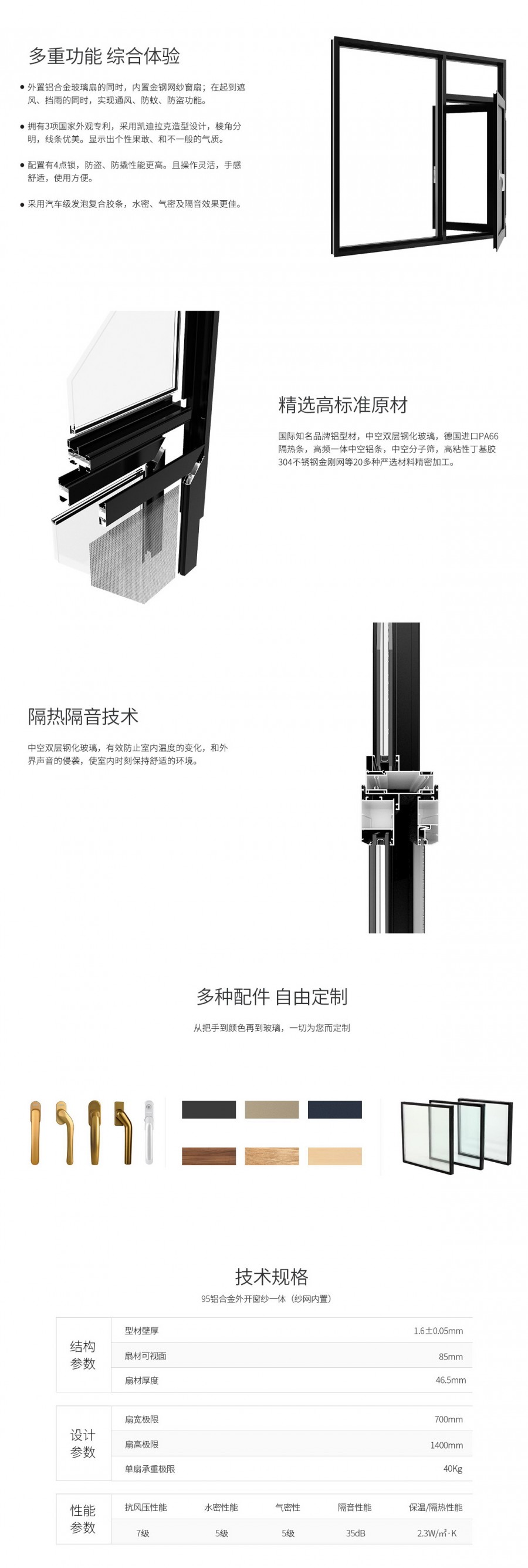 00-95鋁合金外開窗紗一體（紗網內置）