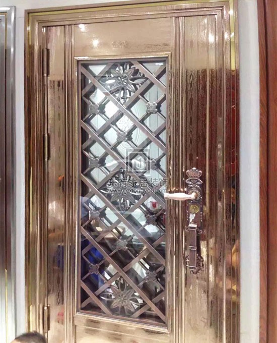 不銹鋼香檳金防盜門 DM-009