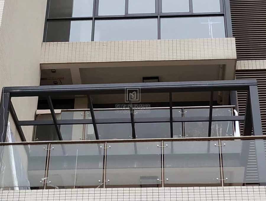 廣州星匯金沙別墅鋁合金玻璃雨棚