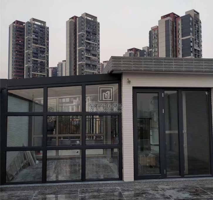 廣州星匯金沙別墅鋁合金玻璃雨棚