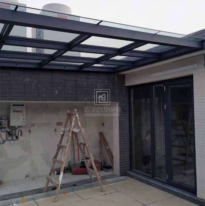 廣州星匯金沙別墅鋁合金玻璃雨棚