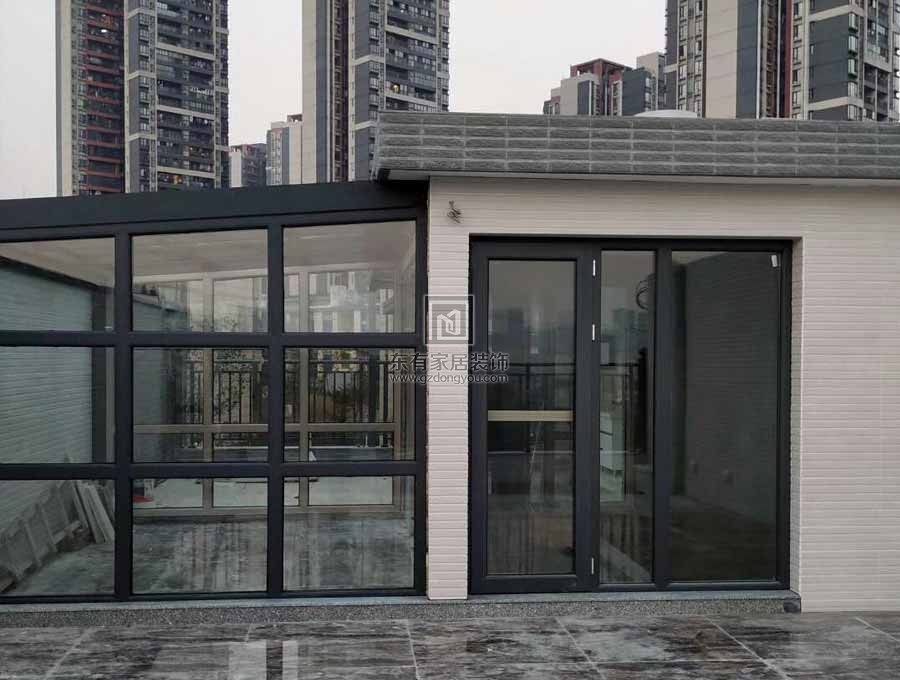 廣州星匯金沙別墅鋁合金玻璃雨棚