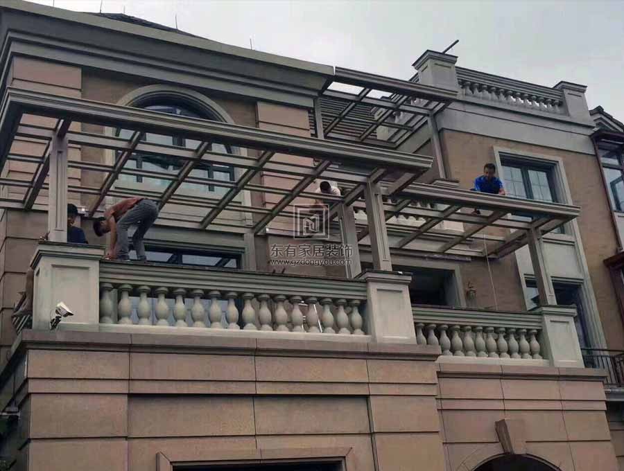 鋁合金玻璃雨棚、陽光板車棚