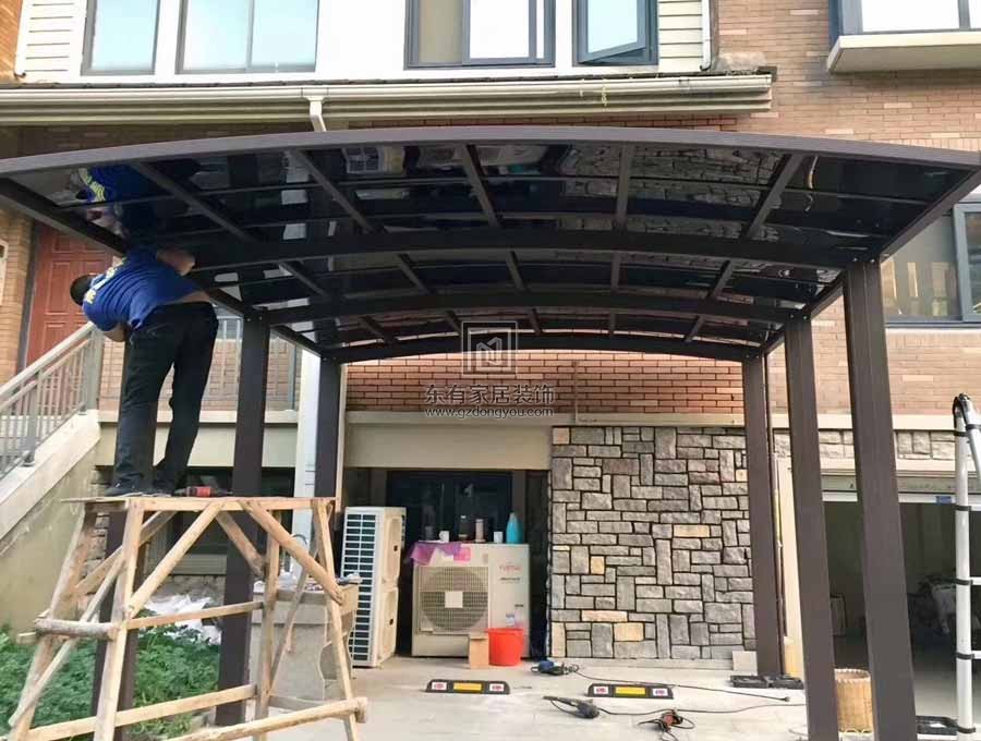 鋁合金玻璃雨棚、陽光板車棚