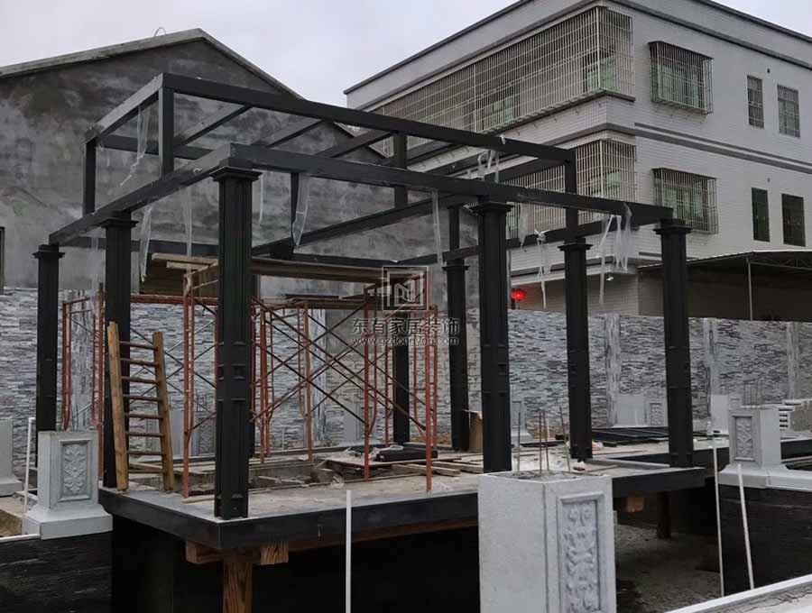 廣州花都別墅全屋鋁合金重型玻璃雨棚，鋁合金窗安裝實拍