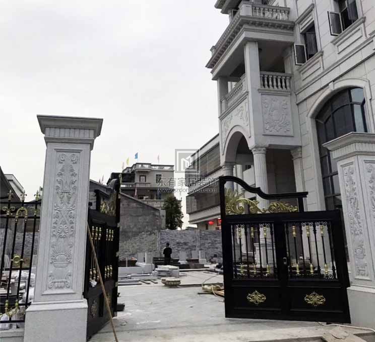 廣州花都別墅全屋鋁合金重型玻璃雨棚，鋁合金窗安裝實拍