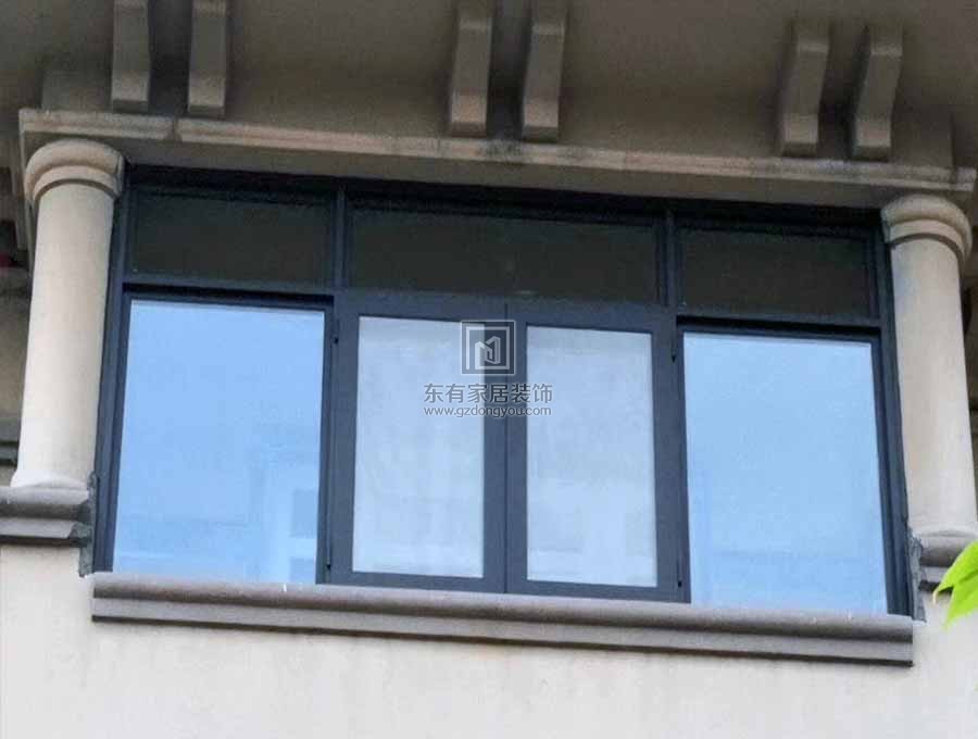 廣州花都別墅全屋鋁合金重型玻璃雨棚，鋁合金窗安裝實拍
