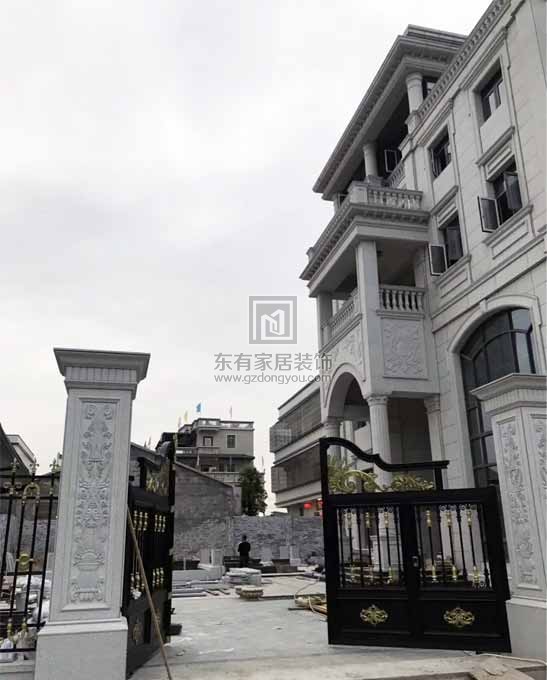 廣州花都別墅全屋鋁合金重型玻璃雨棚，鋁合金窗安裝實拍