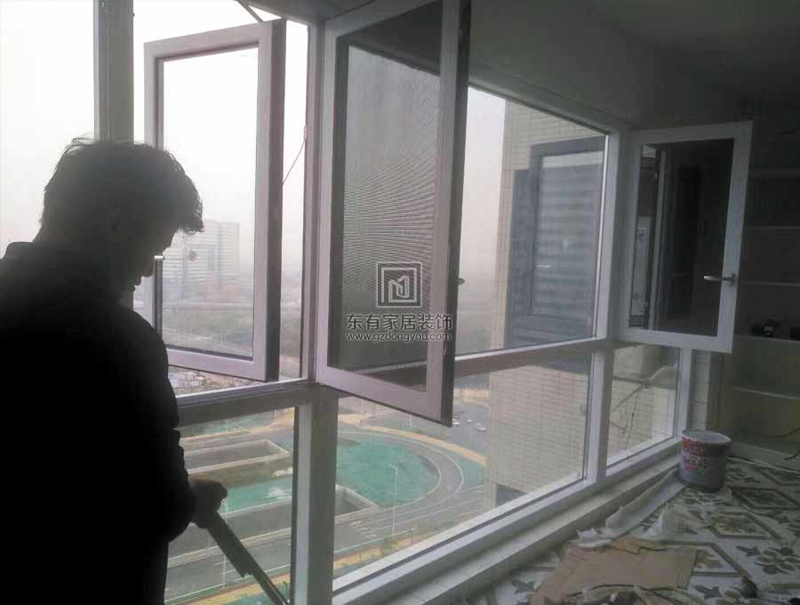 鋁合金斷橋窗紗一體白色平開窗