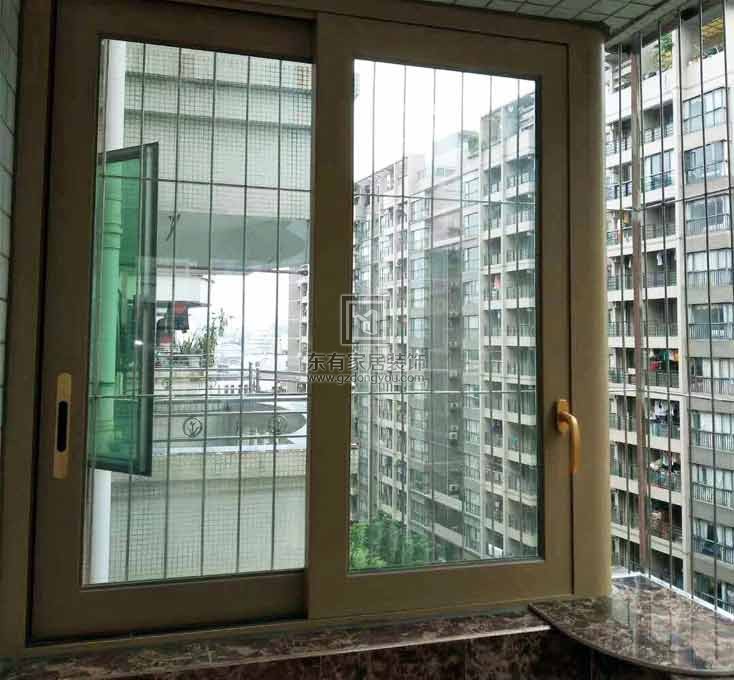 天河美景花園香檳色斷橋窗紗一體全屋項目實拍
