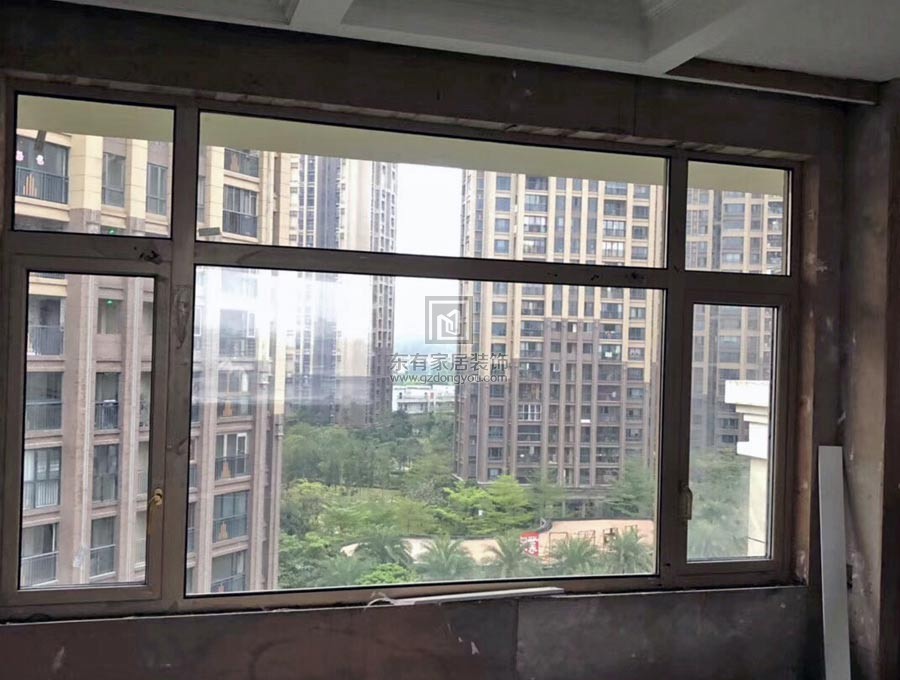 天河美景花園香檳色斷橋窗紗一體全屋項目實拍