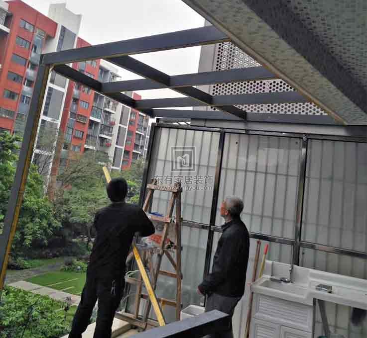 連體別墅陽光房、雨棚、鋁合金門窗項目實拍