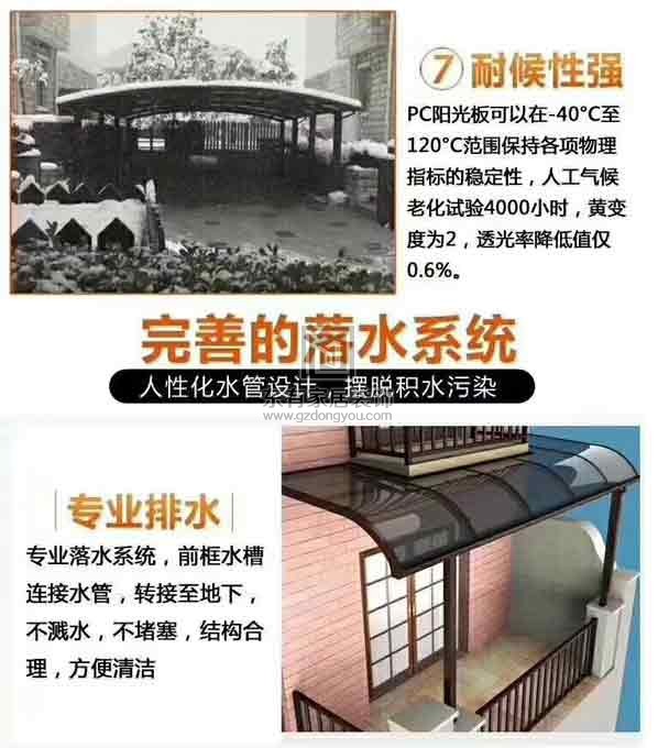 鋁合金陽光板雨棚