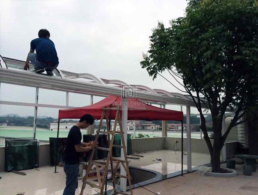 珠光御景壹號(hào)陽光板雨棚、全屋斷橋門窗