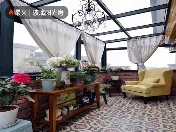 珊瑚天峰封陽臺豪華鋁合金門窗，鋁合金玻璃陽光房 MC-189