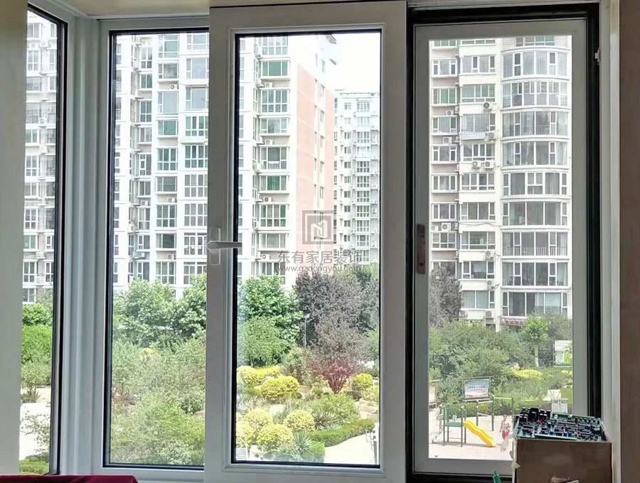 南沙華海山嶼海雙色鋁合金窗紗一體推拉窗