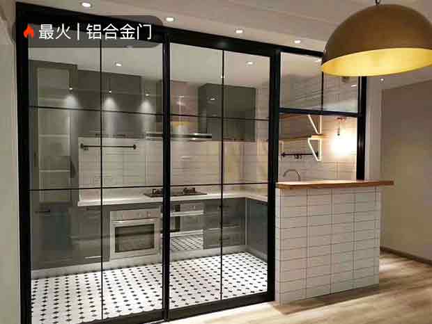 廚房鋁合金隔斷、推拉門案例實拍