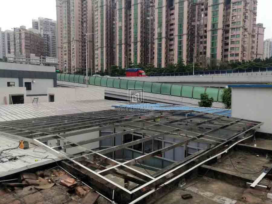 樓盤屋面不銹鋼雨棚陽光房及陽光房安裝 YP-040