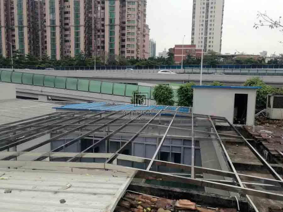 樓盤屋面不銹鋼雨棚陽光房及陽光房安裝 YP-040