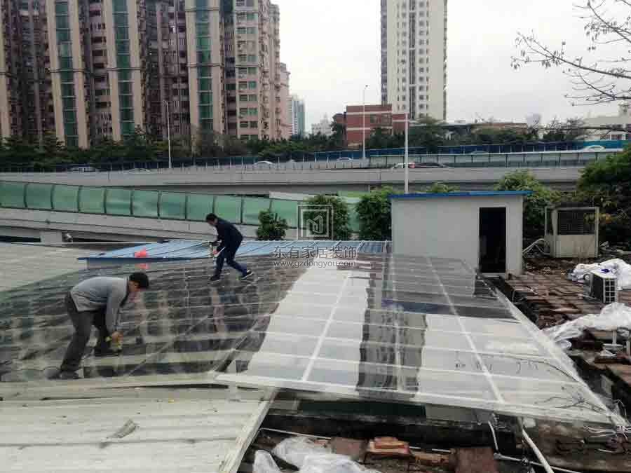 樓盤屋面不銹鋼雨棚陽光房及陽光房安裝 YP-040