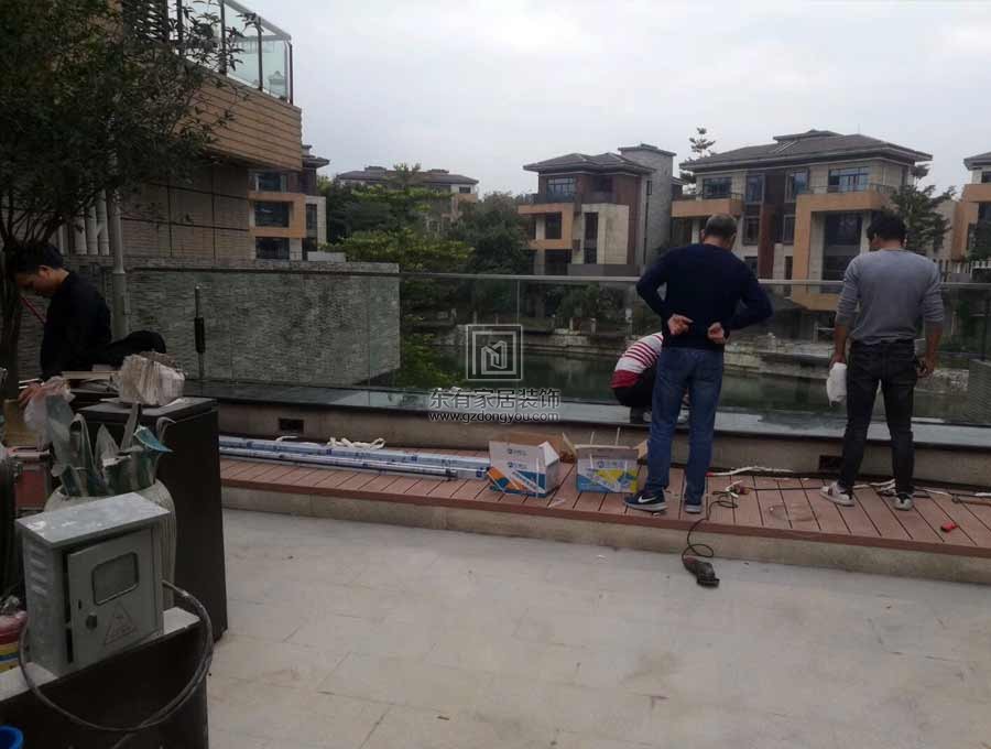 南沙濱海花園不銹鋼雨棚、護欄，鋁合金門窗等項目實拍