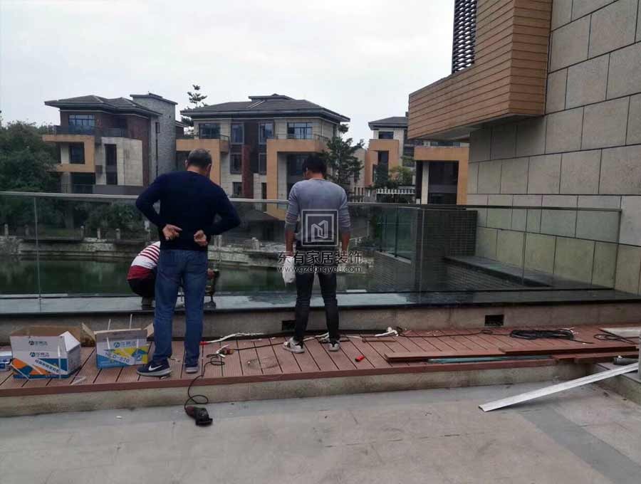 南沙濱海花園不銹鋼雨棚、護欄，鋁合金門窗等項目實拍